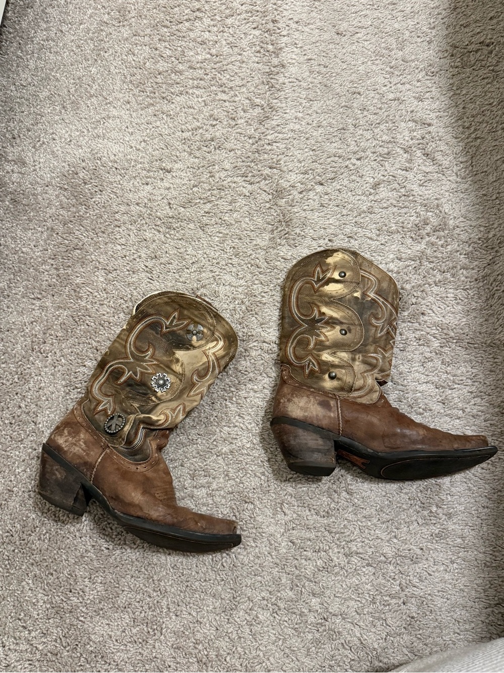 Ariat Brown and Tan Western Heeled Boots